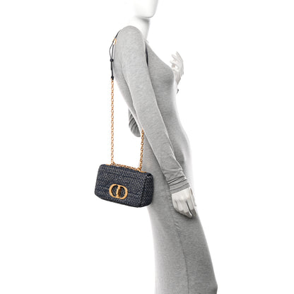 Christian Dior Tweed Cannage Small Caro Bag Dark Blue 2 of 11