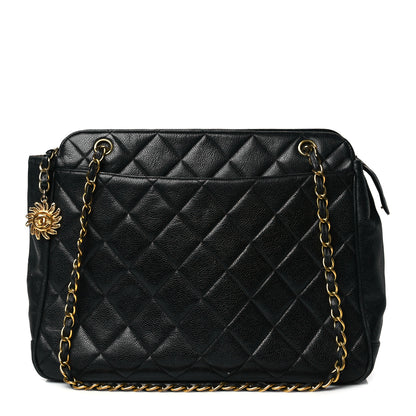 Chanel Caviar Quilted Sun Medallion Shoulder Bag Black 1 of 16