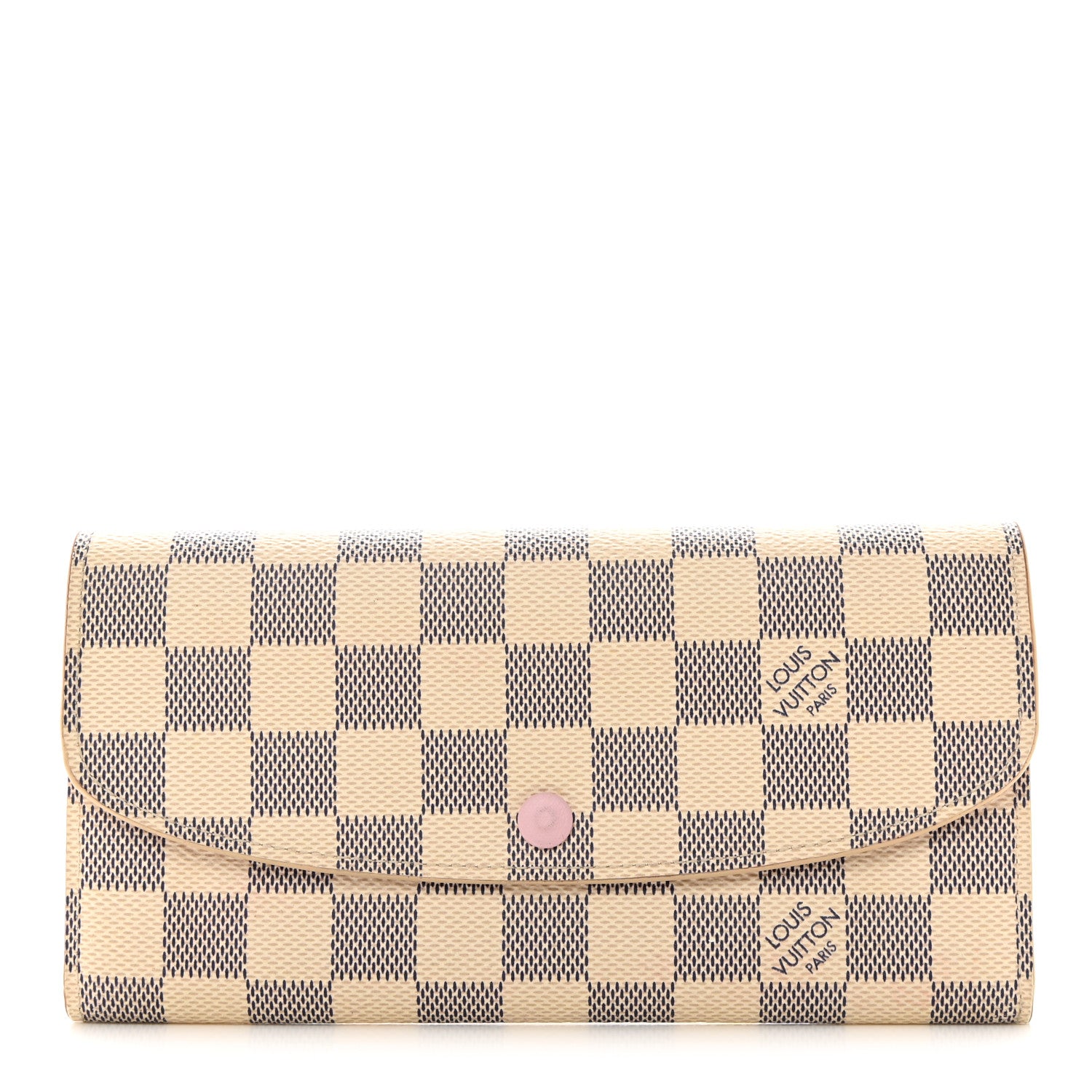 Louis Vuitton Damier Azur Emilie Wallet Rose Ballerine 1 of 9