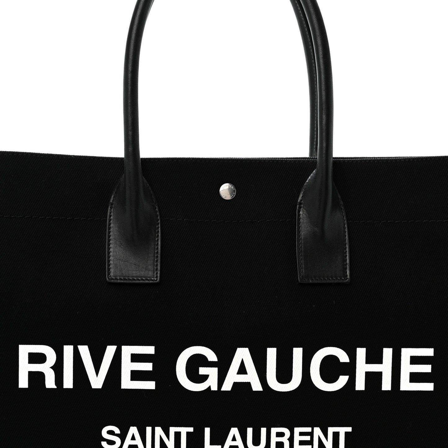 Linen Calfskin Rive Gauche Tote Black