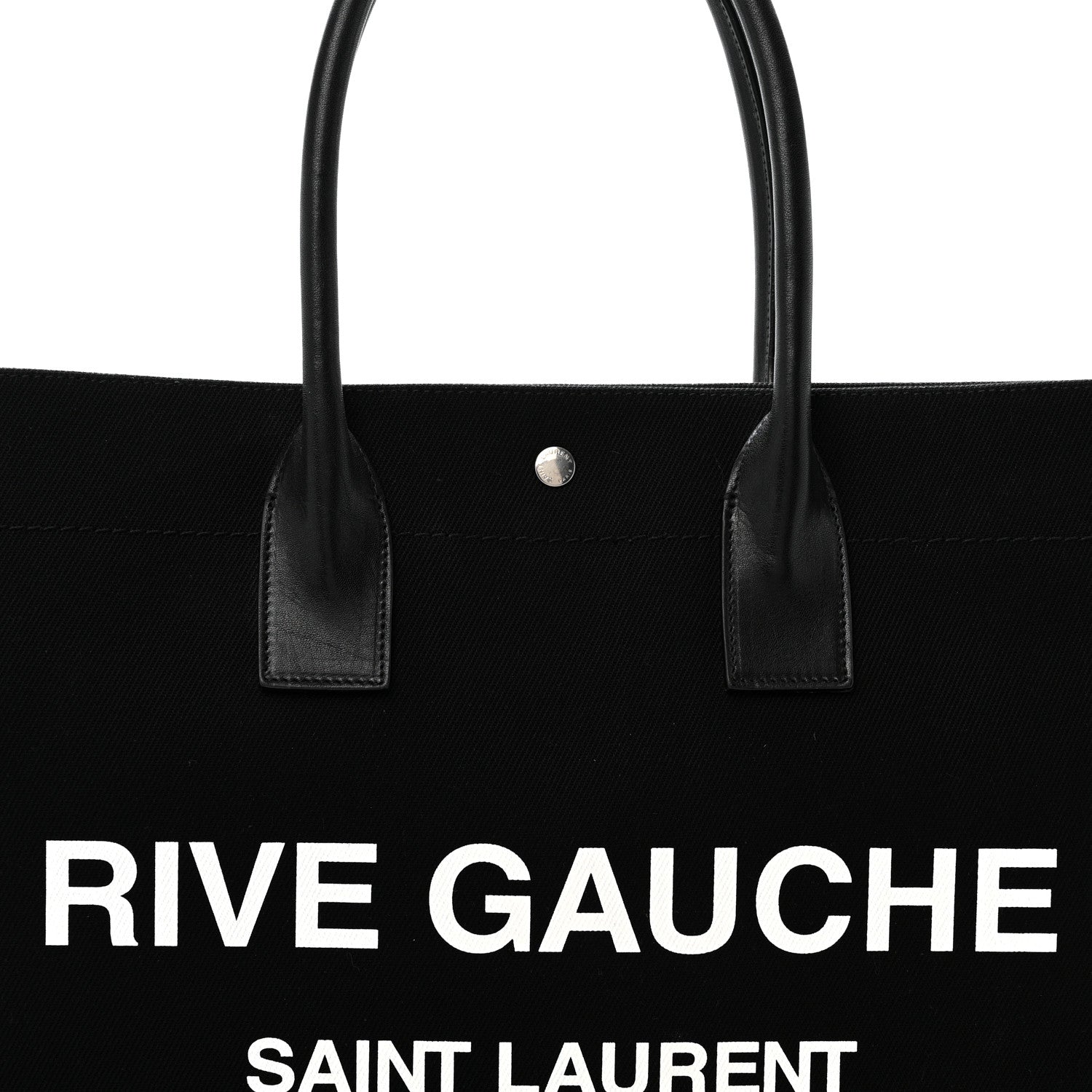 Saint Laurent Linen Calfskin Rive Gauche Tote Black 8 of 15