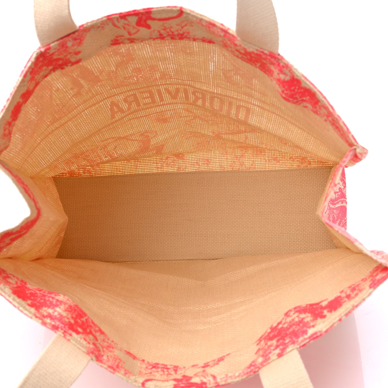 Christian Dior Straw Dioriviera Tote Pink 5 of 7