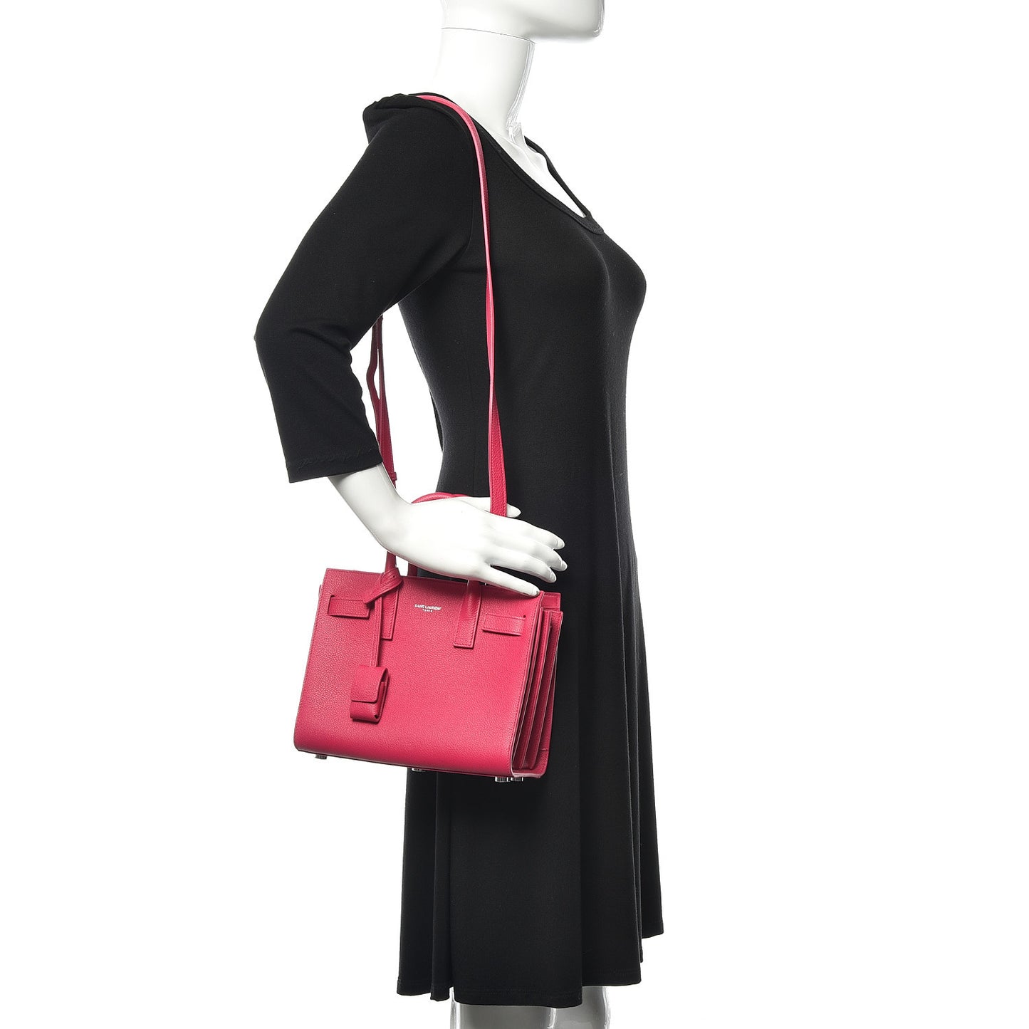 Grained Calfskin Nano Sac De Jour Fuchsia