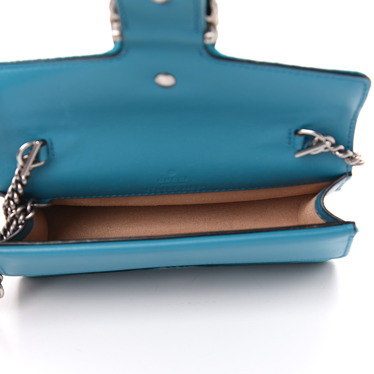 Gucci Velvet Super Mini Dionysus Shoulder Bag Pavone Cyan 4 of 7