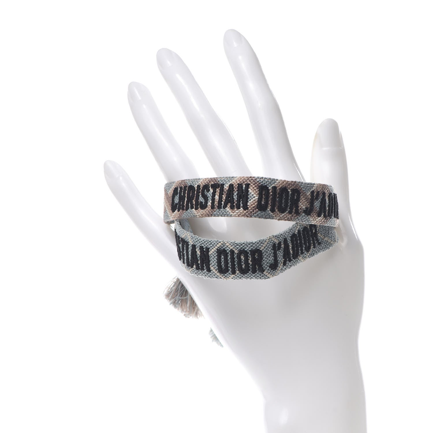 Christian Dior Woven Cotton J'Adior Friendship Bracelet Set Blue Nude 2 of 5