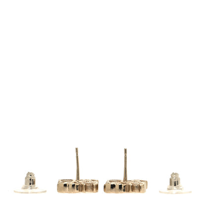 Chanel CC Logo Stud Earrings Gold 3 of 5