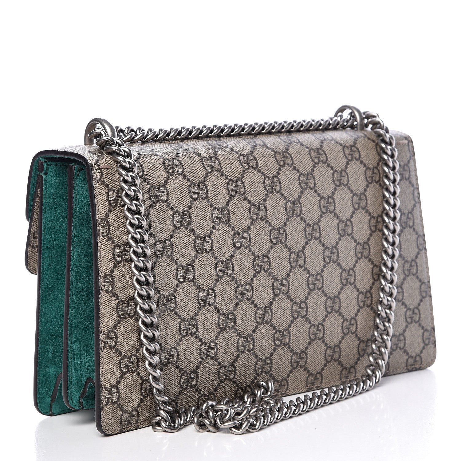 Gucci GG Supreme Monogram Willow Hill Embroidered Small Dionysus Shoulder Bag Emerald 3 of 16