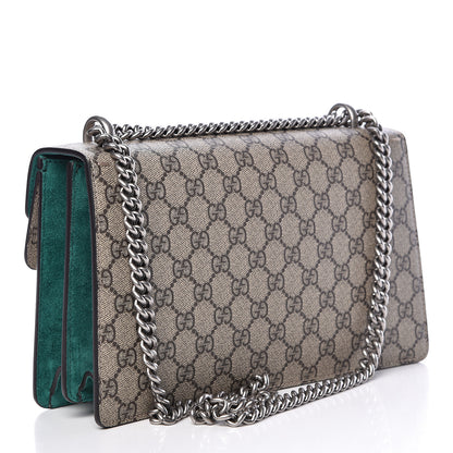 Gucci GG Supreme Monogram Willow Hill Embroidered Small Dionysus Shoulder Bag Emerald 3 of 16