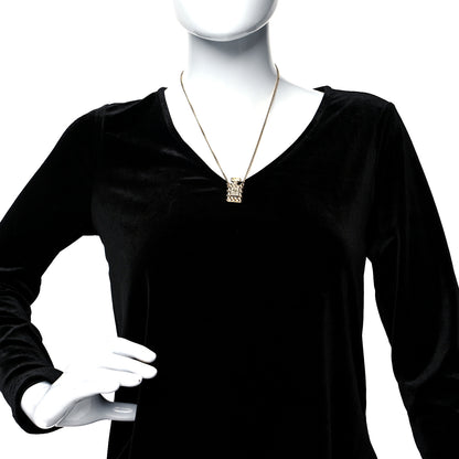 Chanel Crystal Pearl Perfume Bottle CC Necklace Black Gold 2 of 5