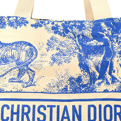 Christian Dior Straw Dioriviera Tote Blue 6 of 11