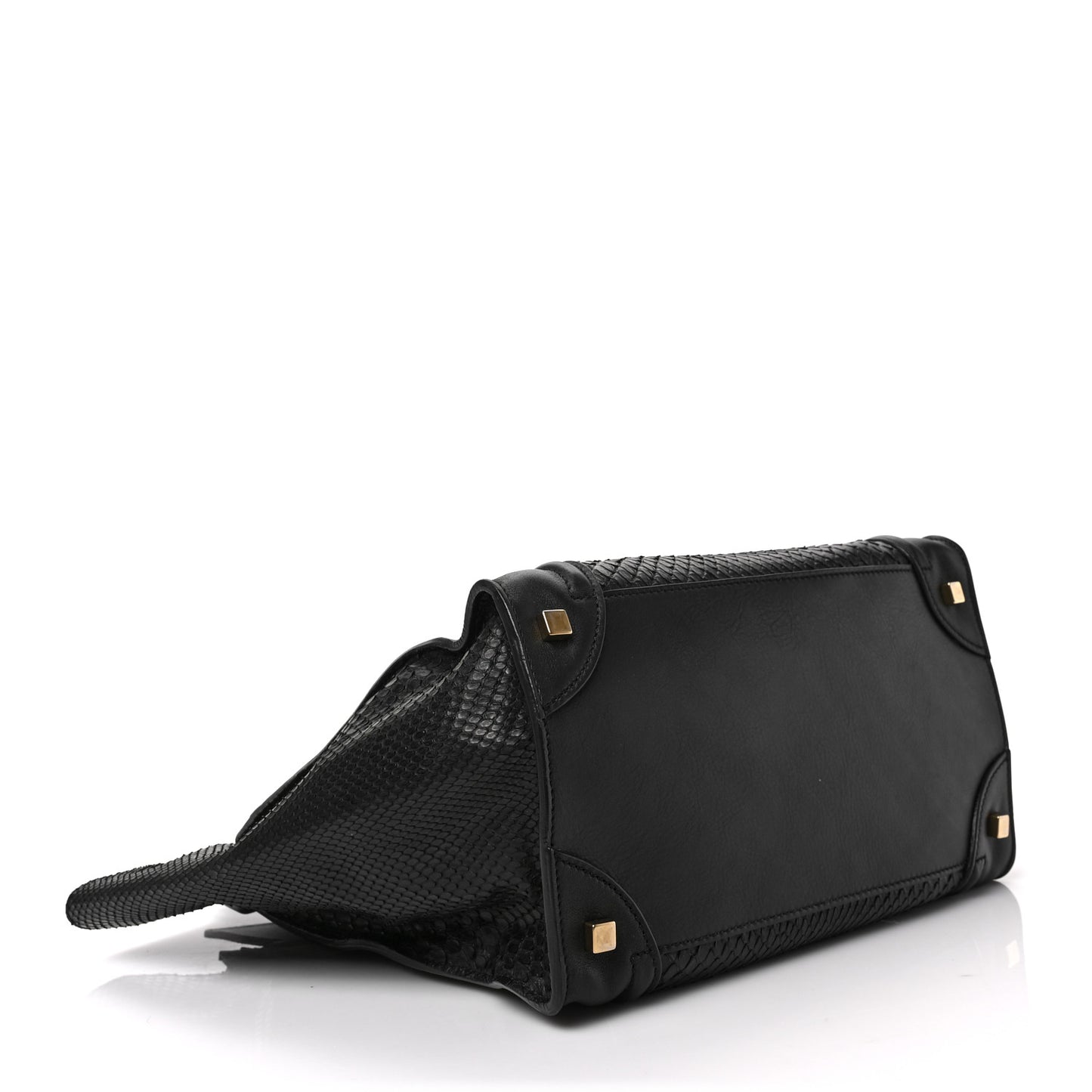 Snakeskin Smooth Calfskin Mini Luggage Black