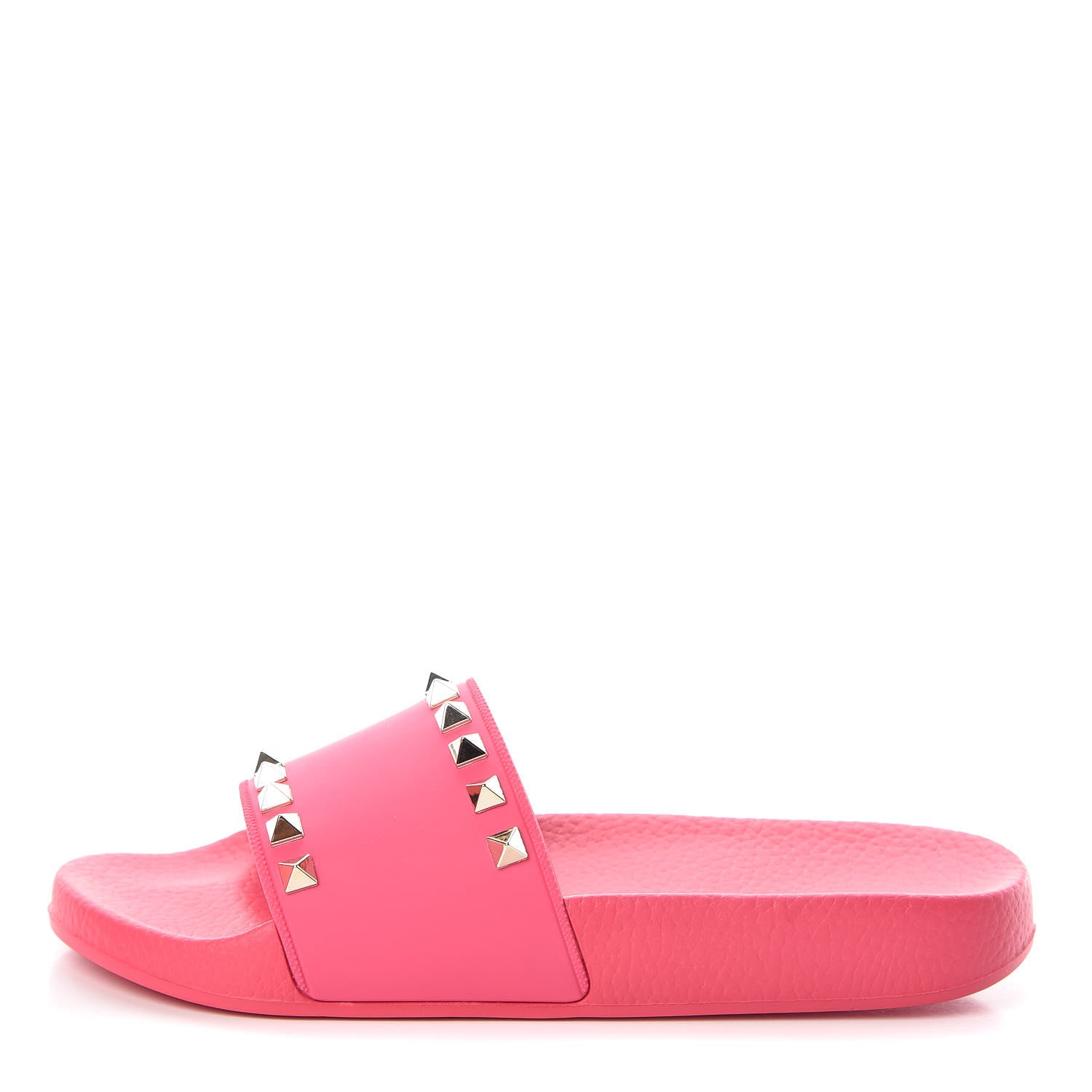 Valentino Garavani Rubber Rockstud Slide Sandals 36 Shadow Pink 1 of 8