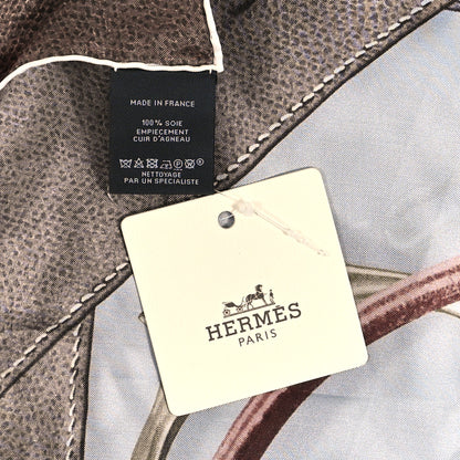 Hermes Silk Projets Carres Poncho Gris Perle Taupe Acajou 4 of 9