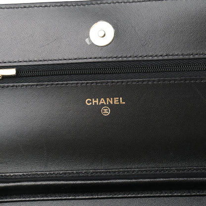 Chanel Lambskin Quilted Coco Bow Wallet On Chain WOC Black 5 of 11