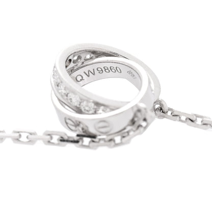 Cartier 18K White Gold Diamond Interlocking LOVE Necklace 6 of 6