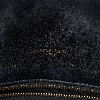 Saint Laurent Lambskin Quilted Medium Loulou Puffer Monogram Chain Satchel Dark Leaf 6 of 11