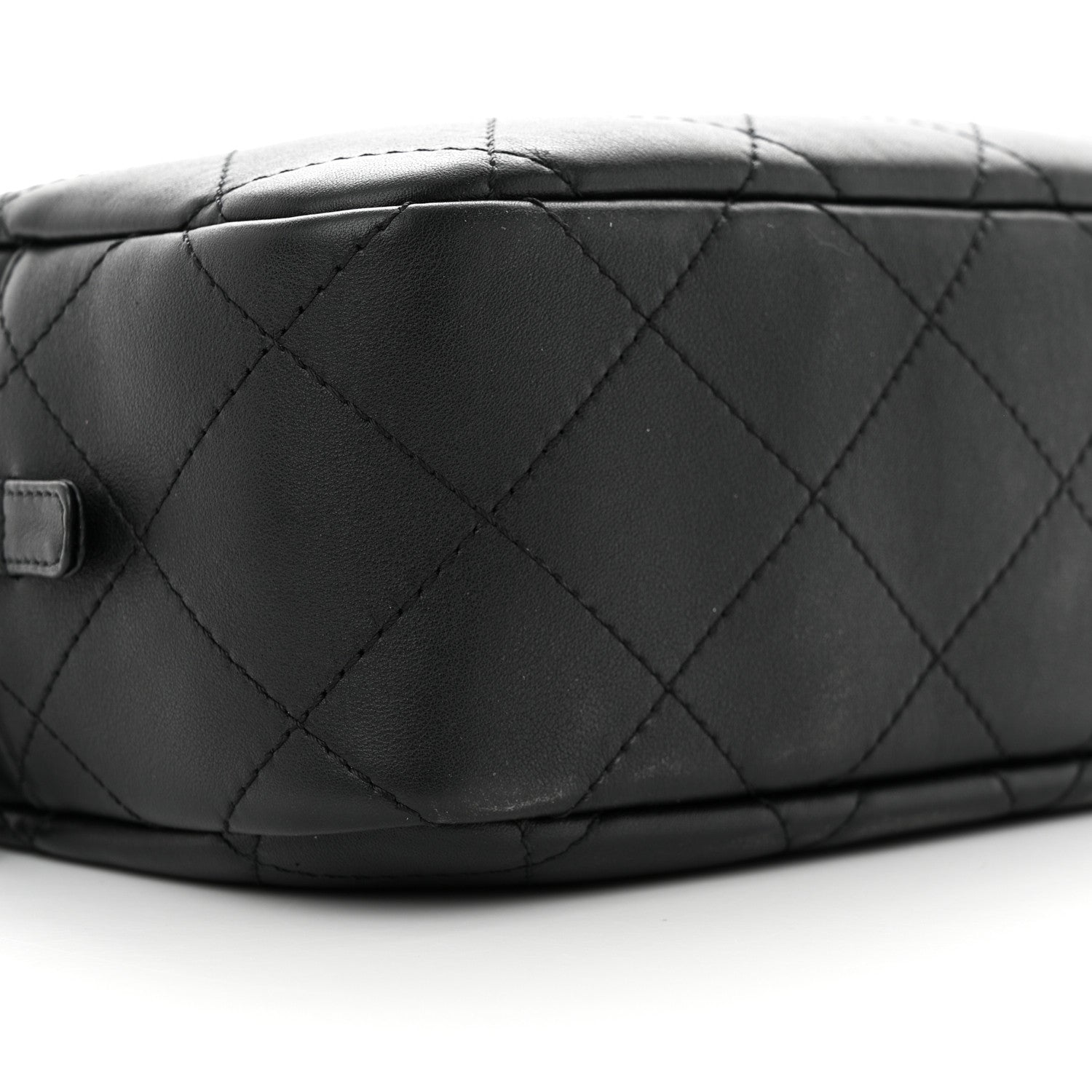 Chanel Calfskin Diamond Stitched Top Handle Bowling Bag Black 8 of 10