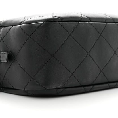 Chanel Calfskin Diamond Stitched Top Handle Bowling Bag Black 8 of 10