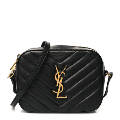 Saint Laurent Lambskin Chevron Small Classic Monogram Camera Bag Nero Black 1 of 11