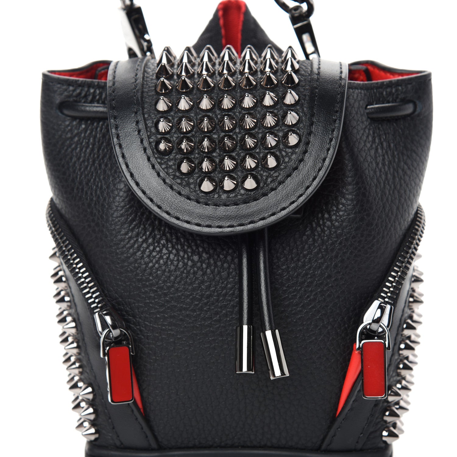 Christian Louboutin Calfskin Spiked Mini Explorafunk Keyring Bag Black 9 of 9