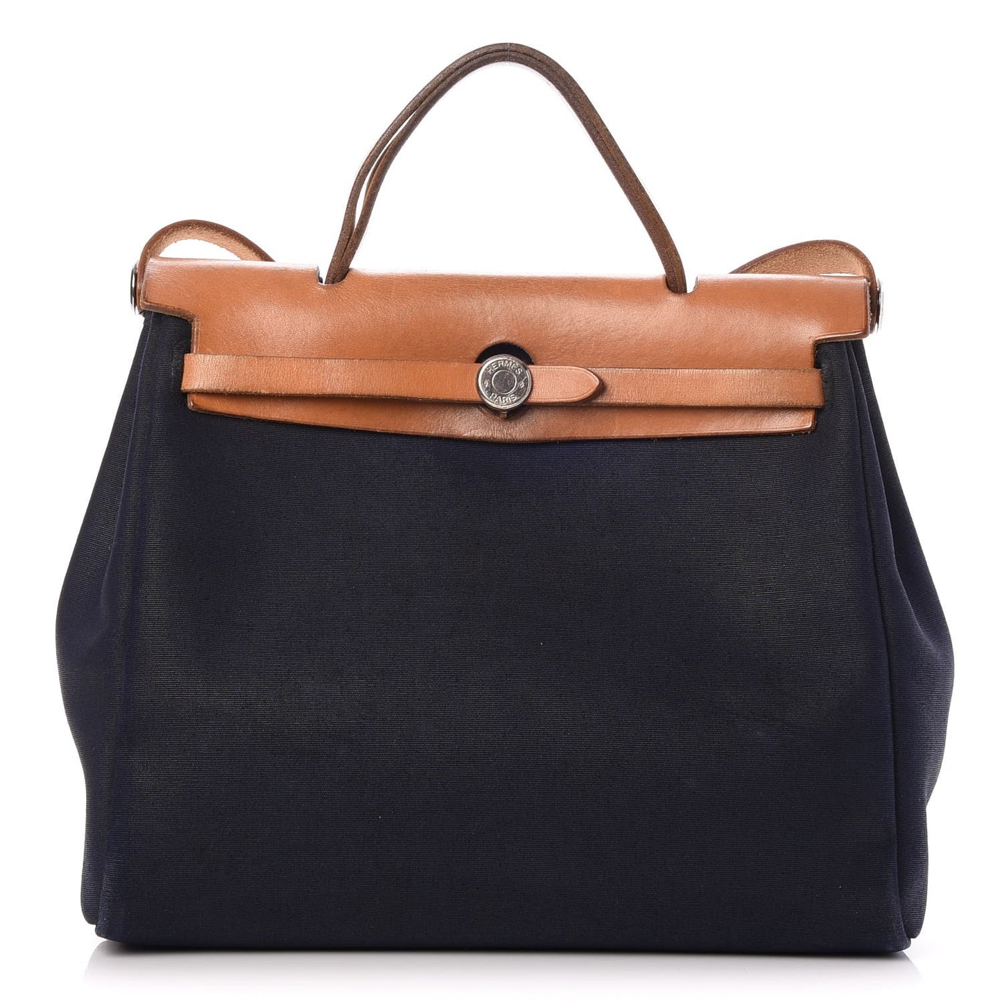 Toile Vache Calfskin Herbag 30 PM Black Natural