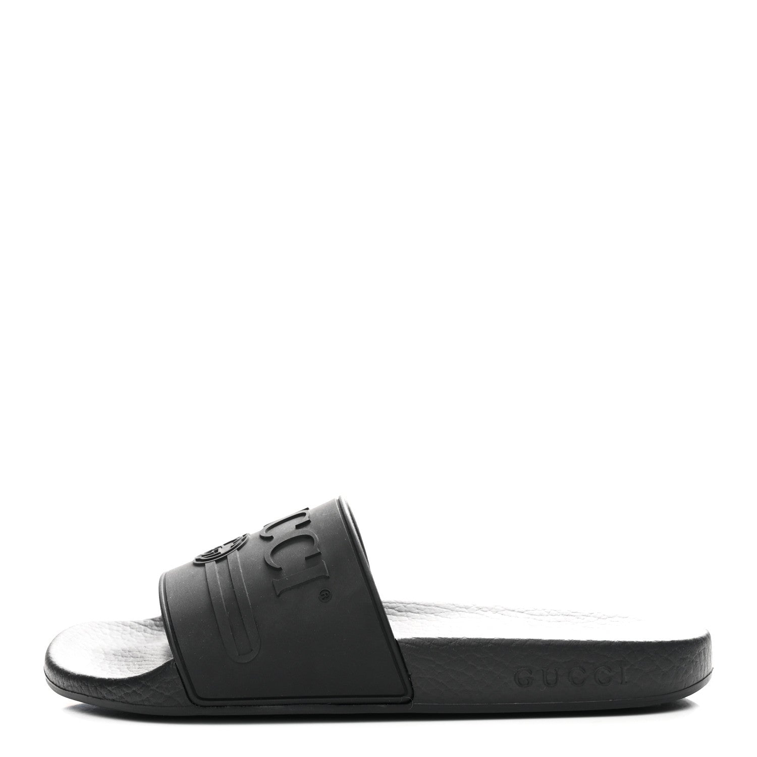 Gucci Rubber Womens Logo Slide Sandals 38 Black 1 of 10