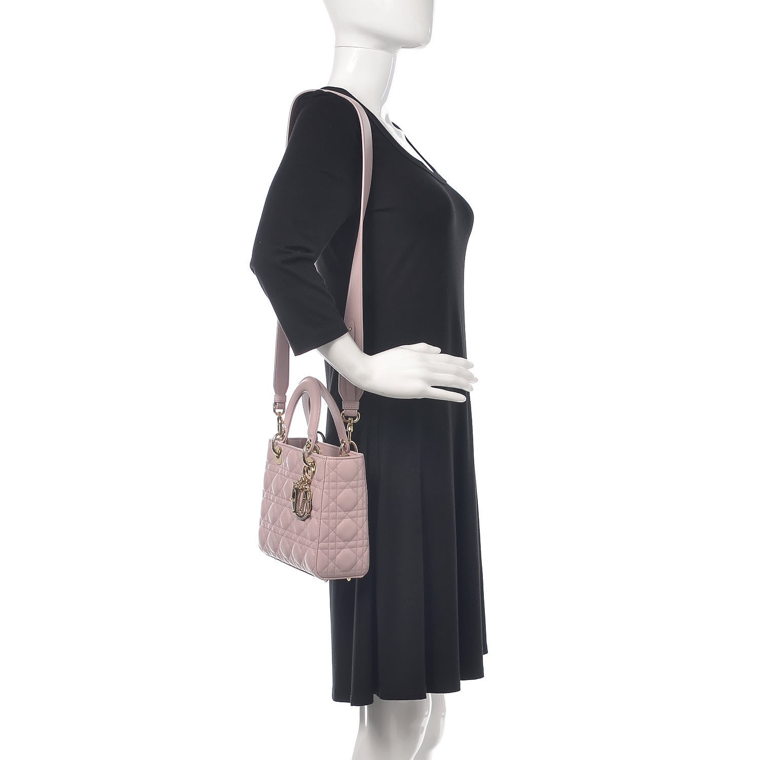 Christian Dior Lambskin Cannage Small Lady Dior Pink 2 of 10