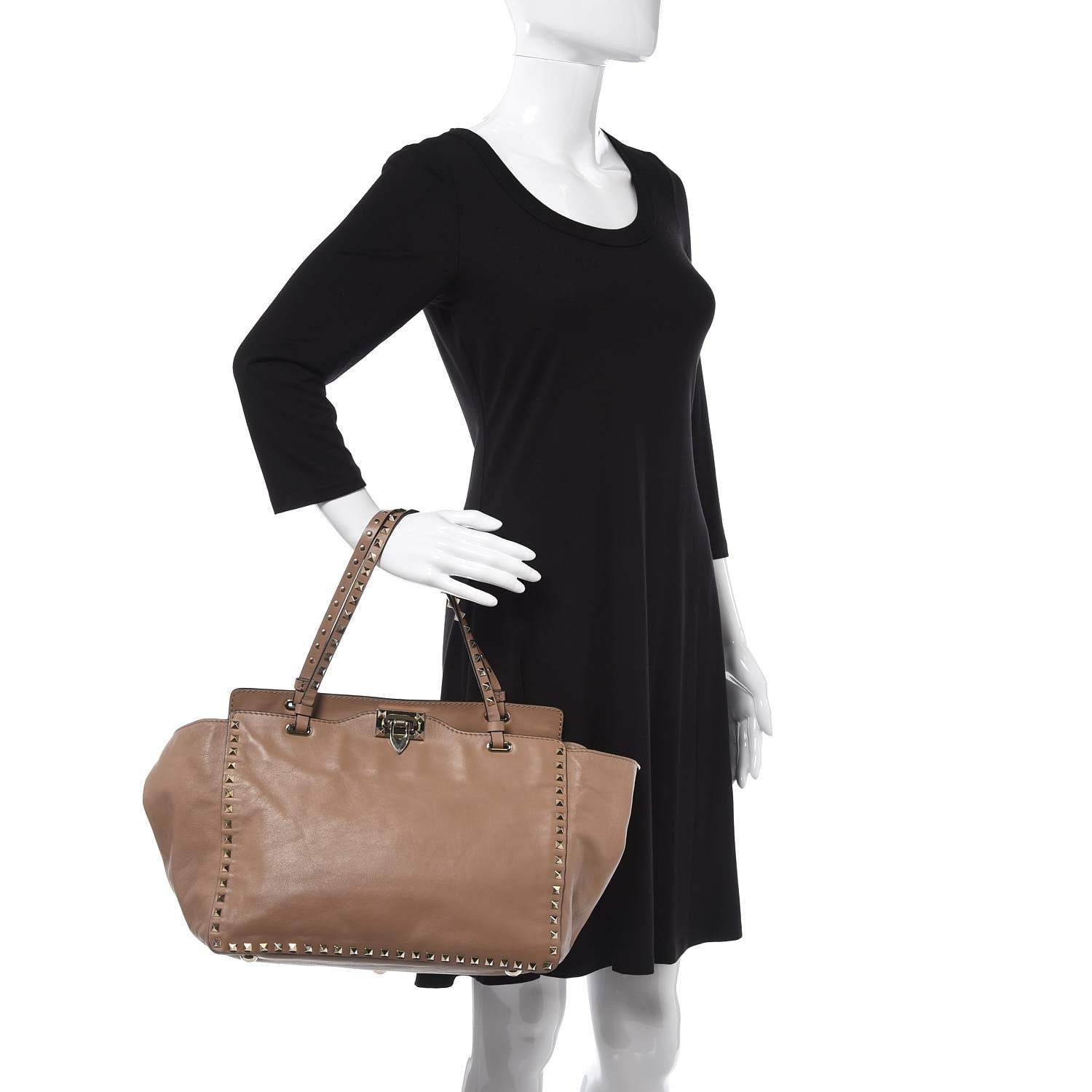 Valentino Garavani Vitello Medium Rockstud Tote Alpaca 2 of 8