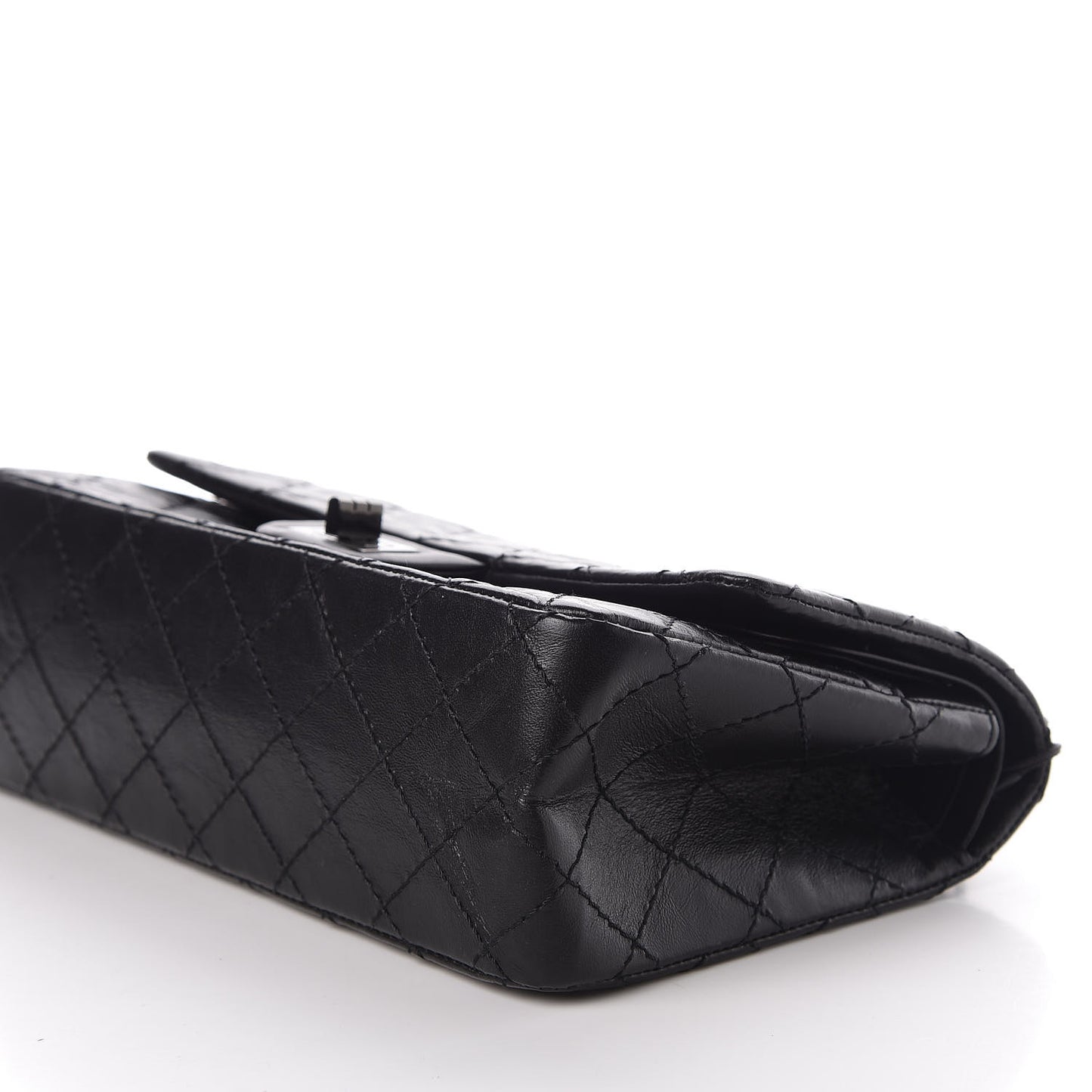 Aged Calfskin Quilted 2.55 Reissue 225 Flap So Black