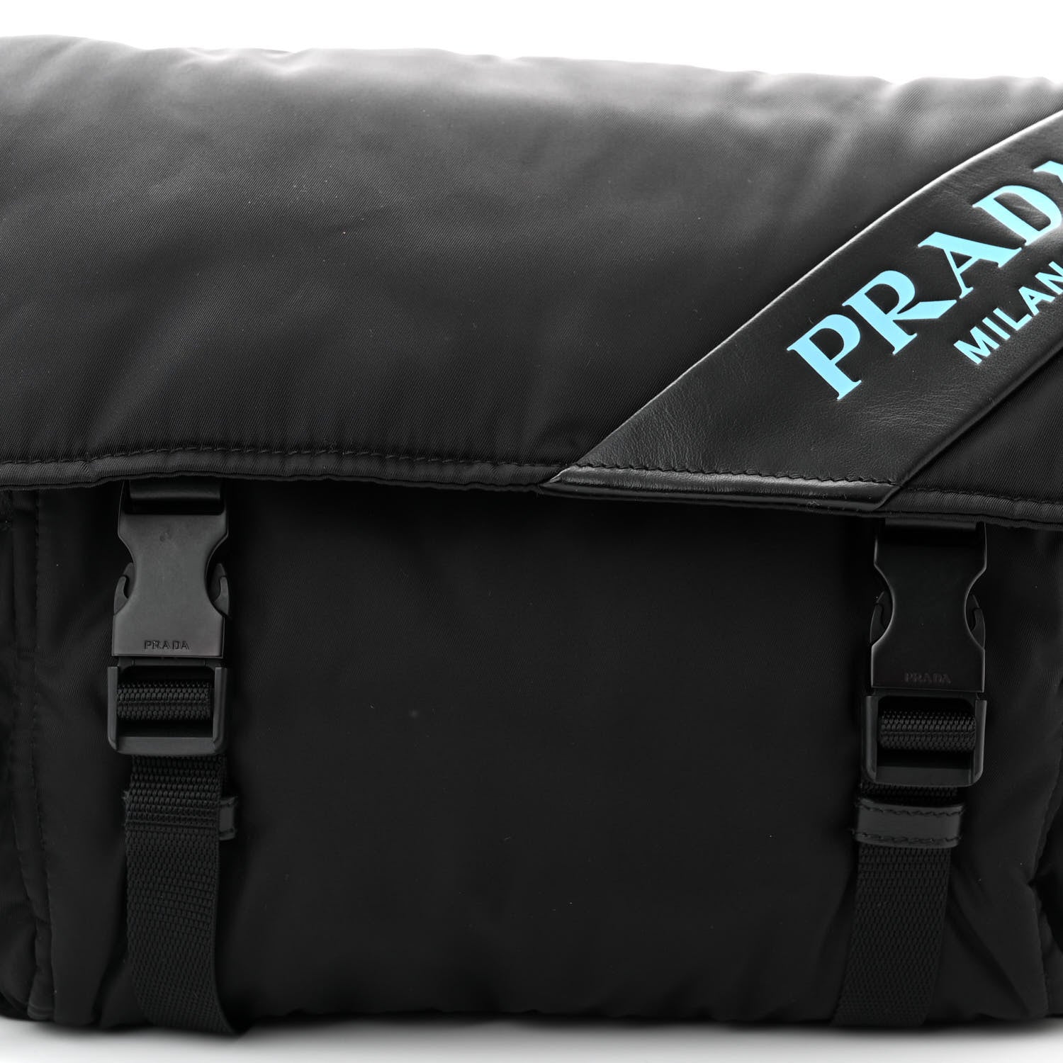 Prada Tessuto Nylon Logo Messenger Bag Black 9 of 11