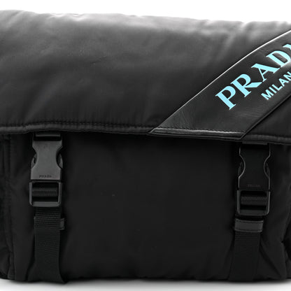 Prada Tessuto Nylon Logo Messenger Bag Black 9 of 11