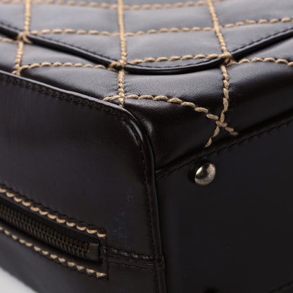Chanel Calfskin Contrast Stitch Surpique Bowler Dark Brown 11 of 16