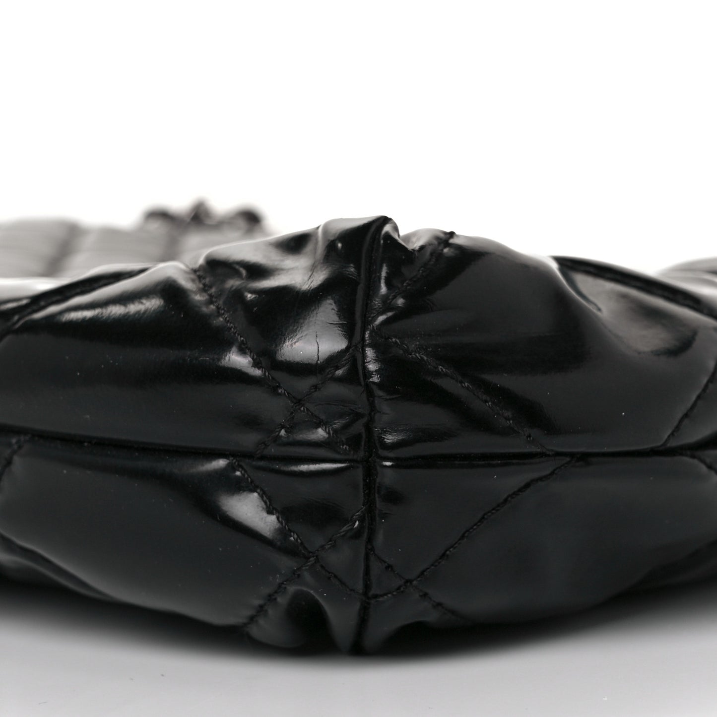 Vinyl Quilted In The Business Flap Bag Black