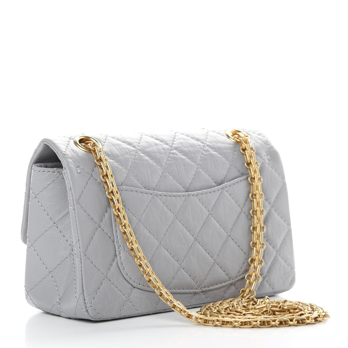 Aged Calfskin Quilted 2.55 Reissue Mini Flap Grey