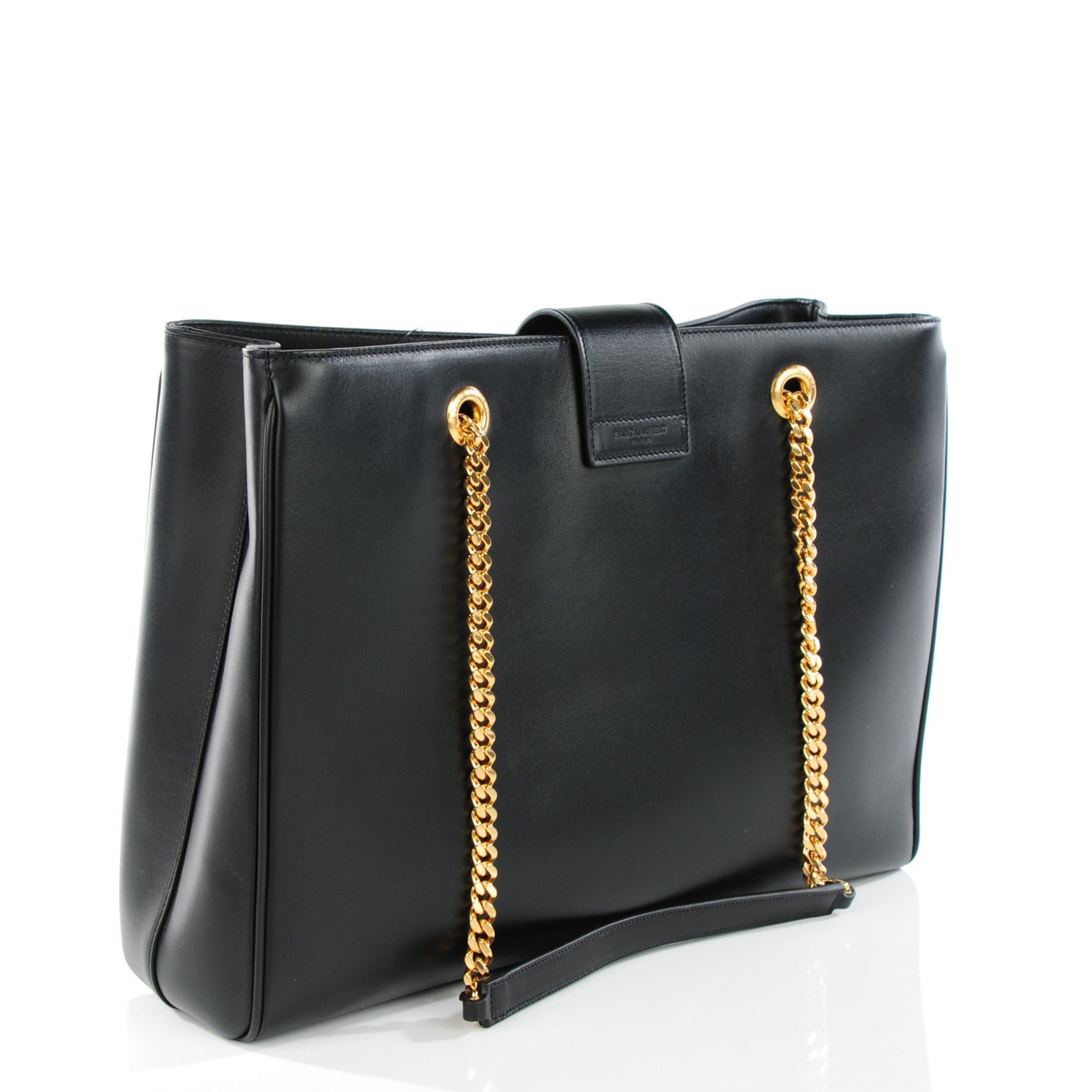 Saint Laurent Soft Calfskin Monogram Cassandre Shopper Black 2 of 11