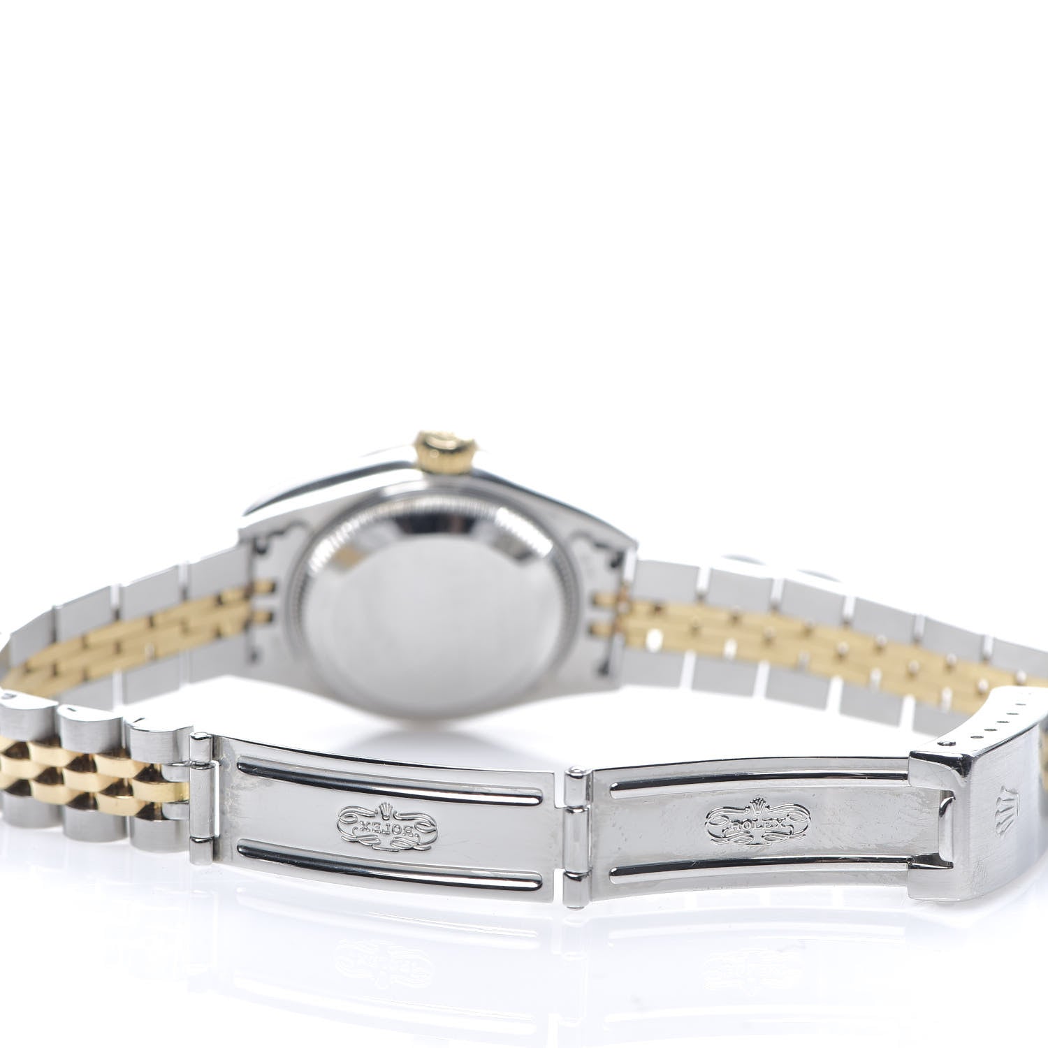 Rolex Stainless Steel 18K Yellow Gold 26mm Oyster Perpetual Datejust Watch White Roman 69173 4 of 5