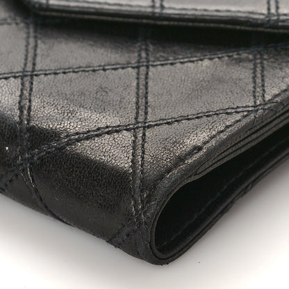 Chanel Calfskin Diamond Stitched Compact Wallet Black 9 of 12