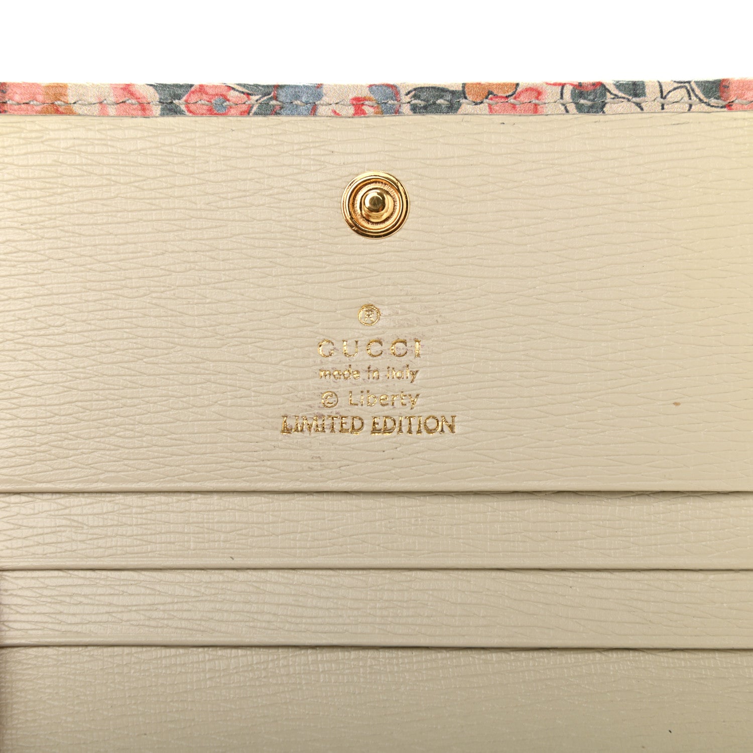 Gucci X LIBERTY OF LONDON Calfskin Infinity Abbey Horsebit 1955 Card Case Wallet Perfect Pink Ivory 7 of 8