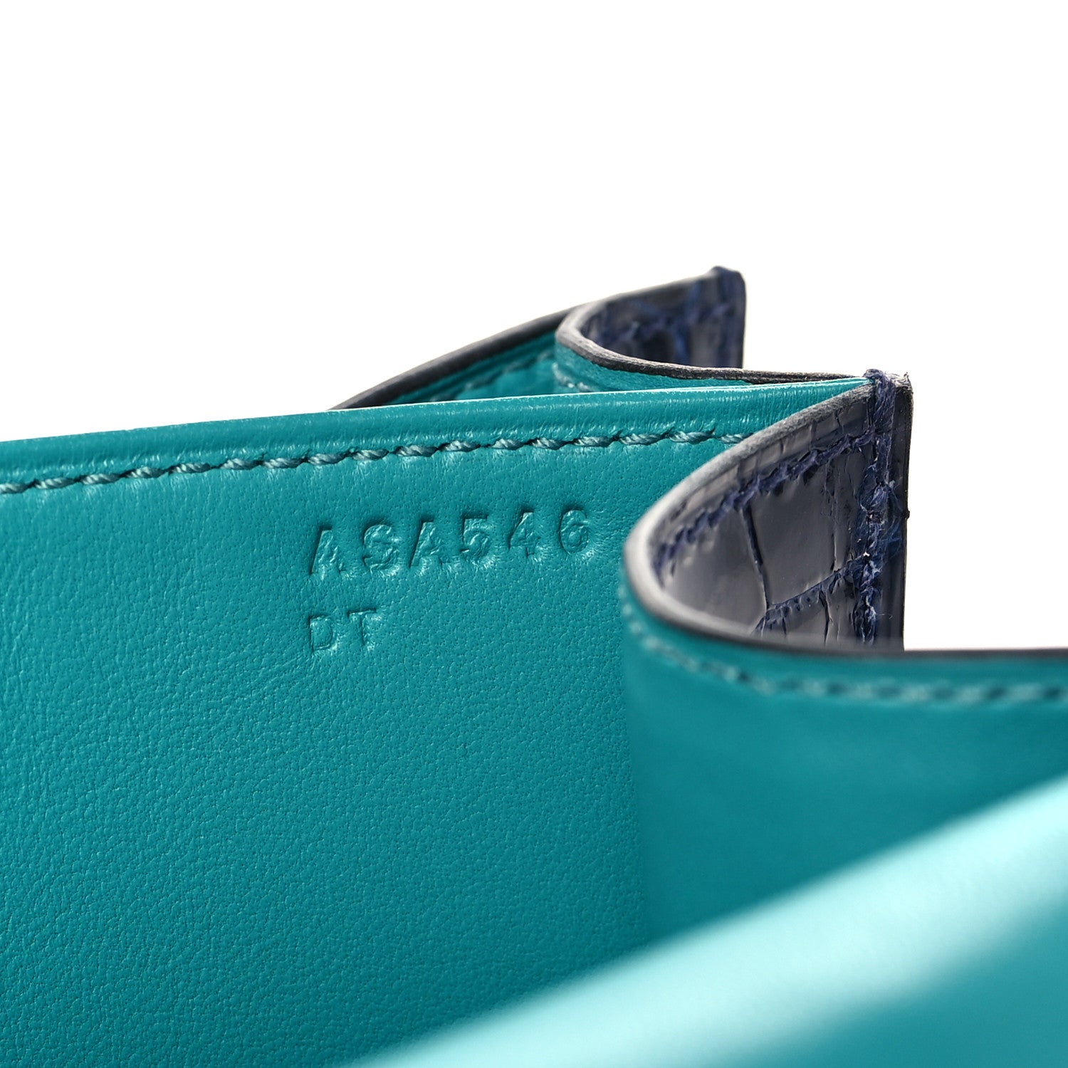 Hermes Shiny Alligator Verso Constance 24 Blue Saphire Bleu Paon 7 of 10