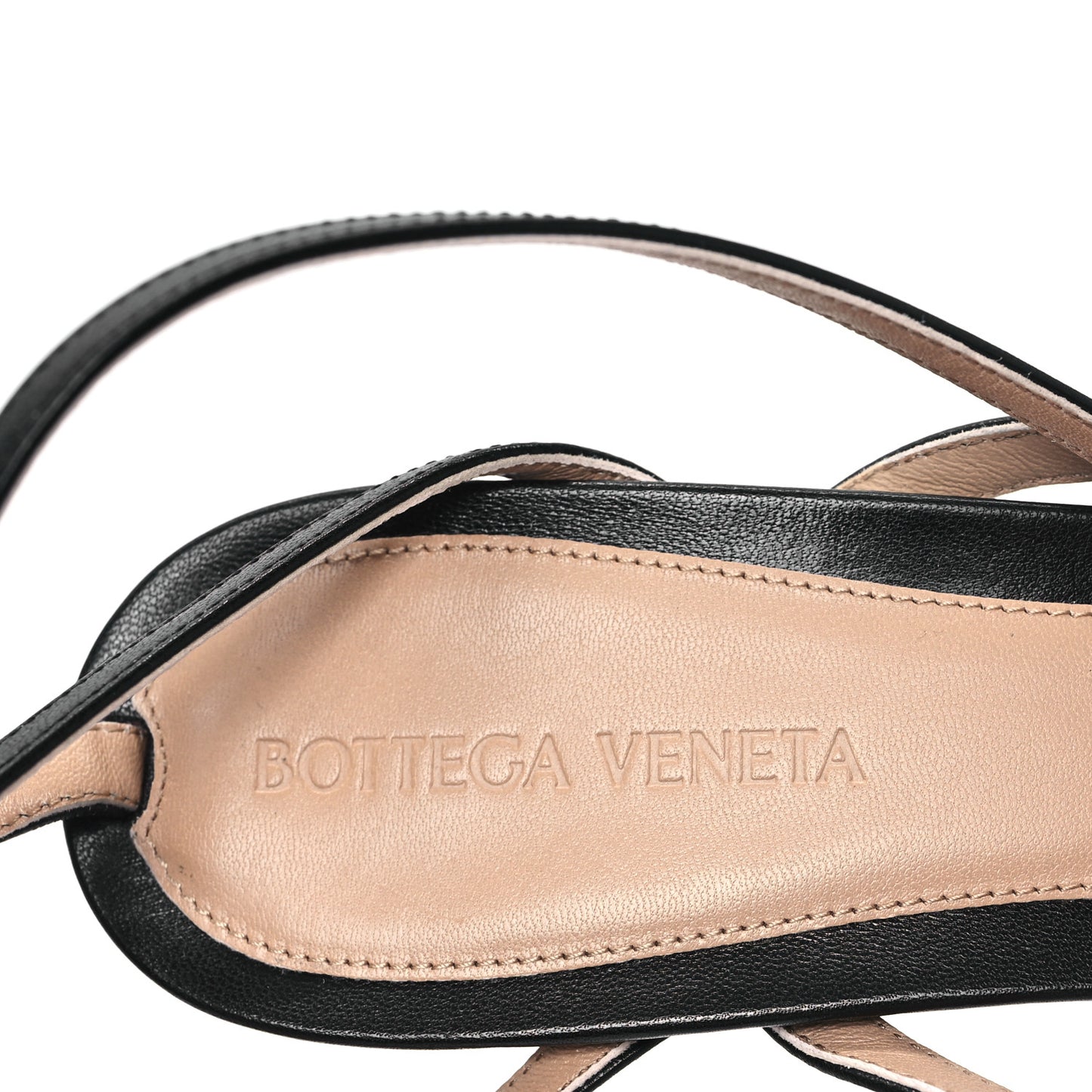 Lambskin Stretch Multi Strap 35mm Sandals 38.5 Black