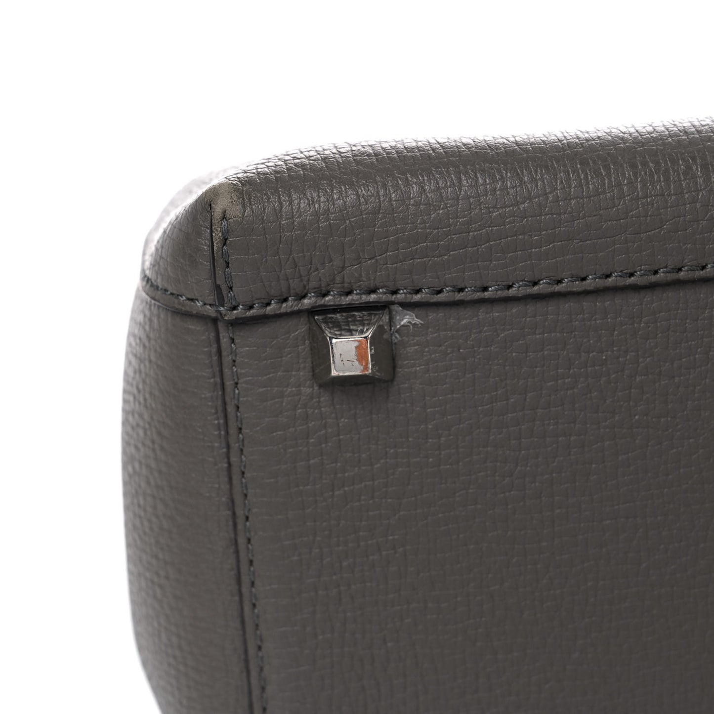 Grained Calfskin Sarah Medium Visetos Hobo Grey