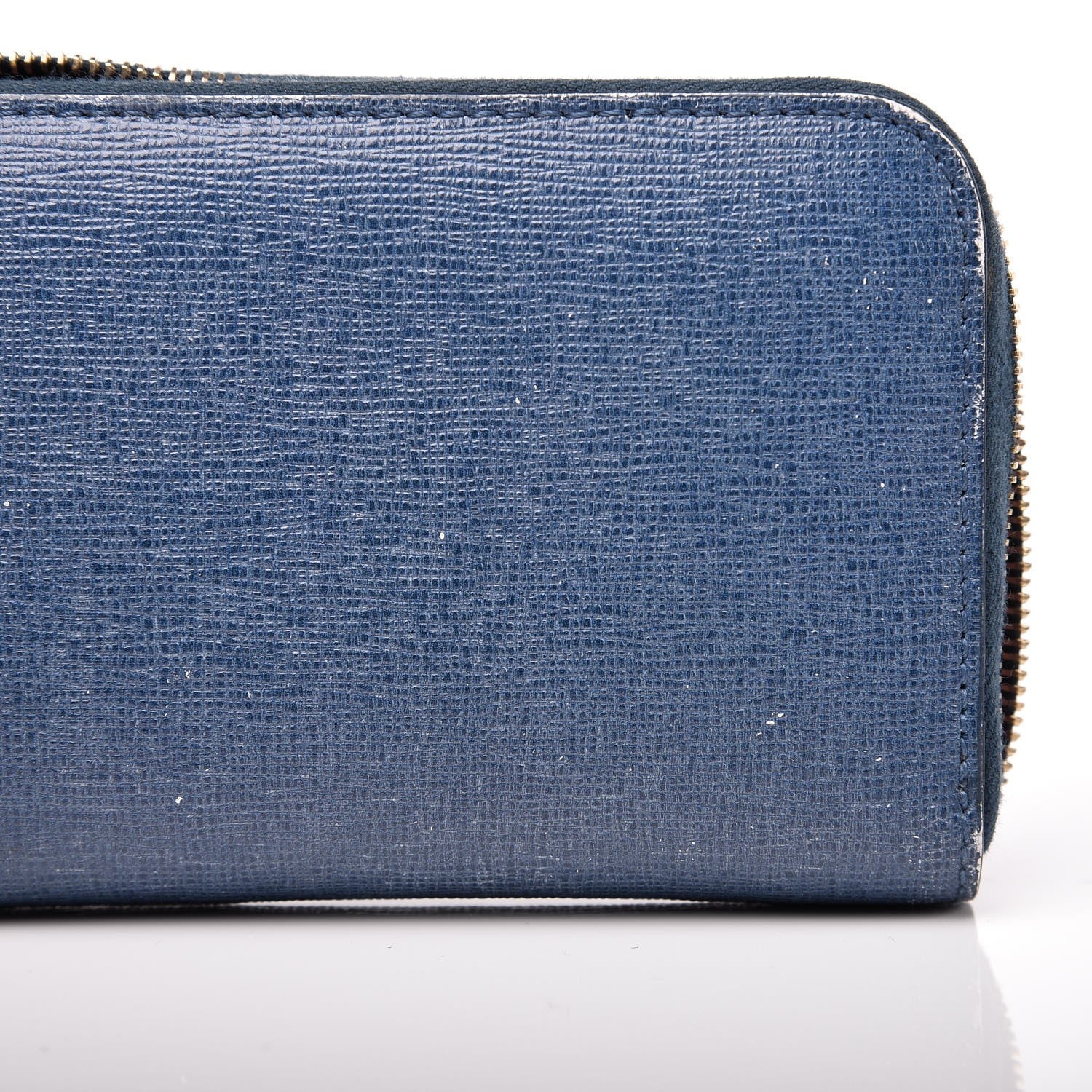 Fendi Vitello Elite Crystal Eye Monster Mini Zip Around Wallet Cobalt Lavender Pink 13 of 13