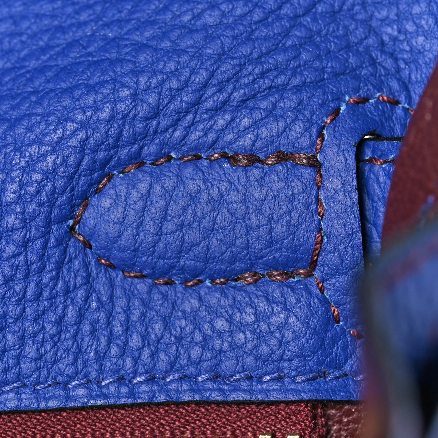 Hermes Togo Horseshoe Kelly Retourne 25 Bleu Electrique Bordeaux 23 of 38