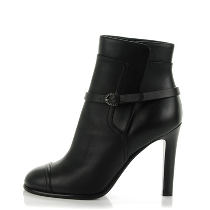 Chanel Calfskin Buckle Short Boots 36 Black 1 of 7