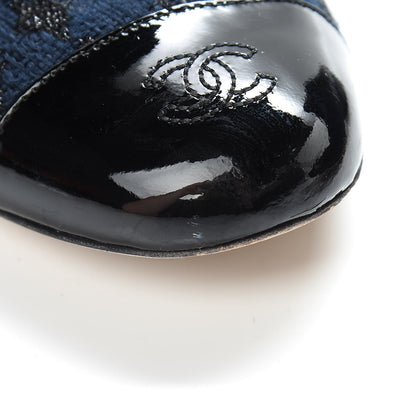Chanel Tweed Cap Toe CC Short Boots 36.5 Navy Black 15 of 15