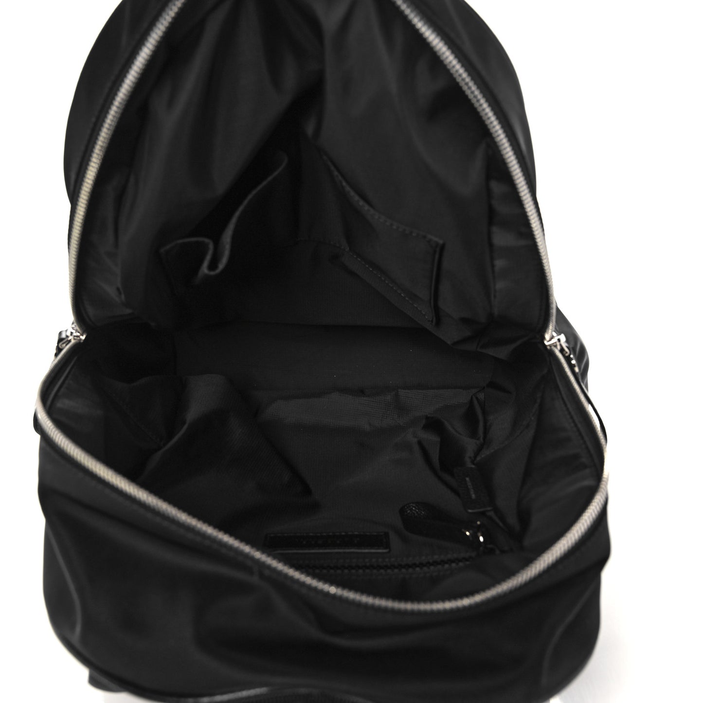 Nylon Logo Print Backpack Black