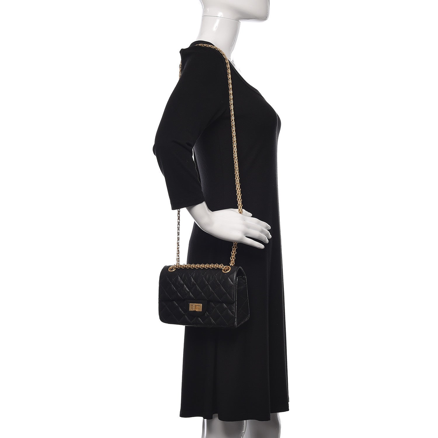 Chanel Aged Calfskin Quilted 2.55 Reissue 224 Flap Black 2 of 11