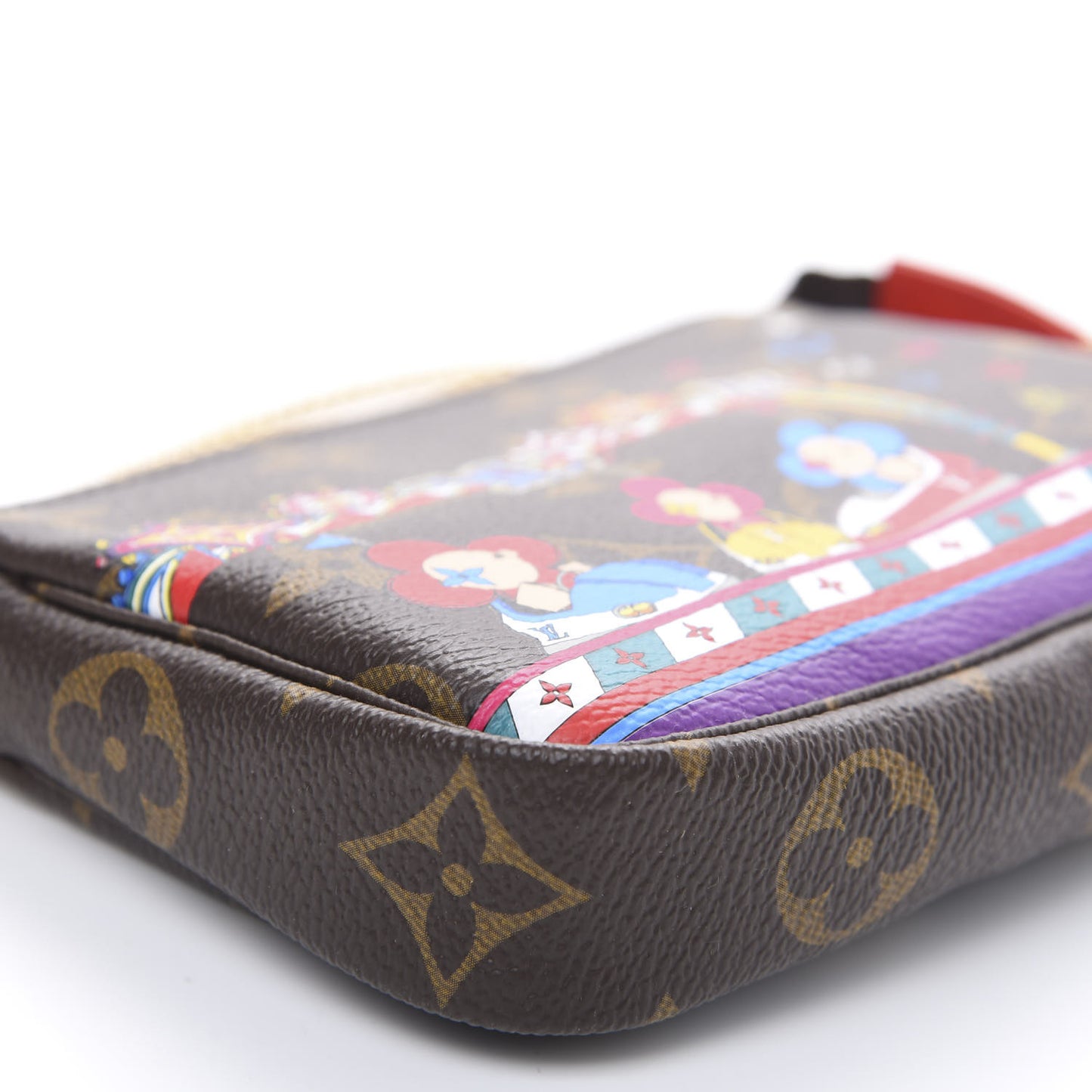 Monogram 2020 Christmas Animation Bumper Cars Mini Pochette Accessories Coquelicot