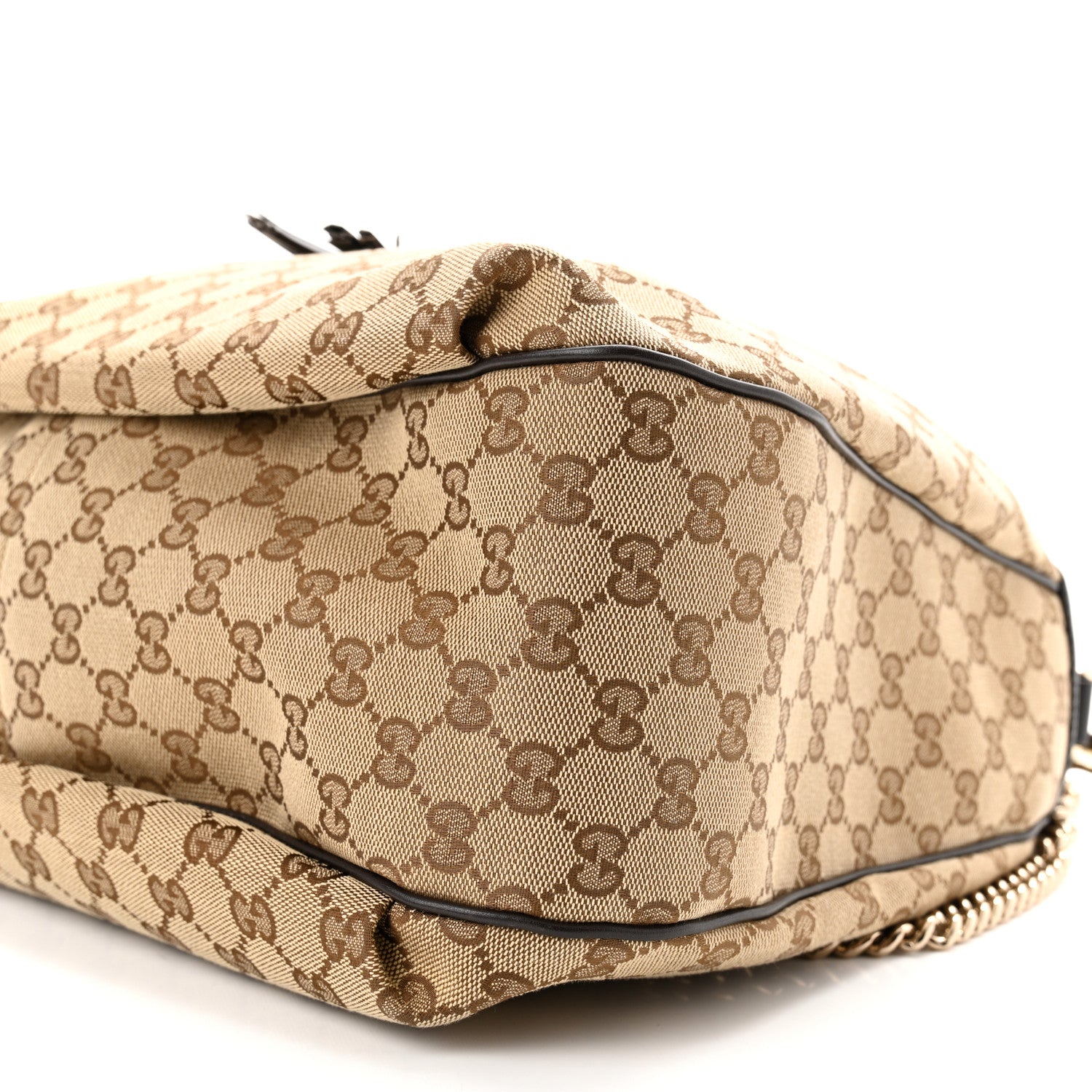 Gucci Monogram Margaux Calfskin Medium Emily Hobo Beige Ebony Cocoa 10 of 10