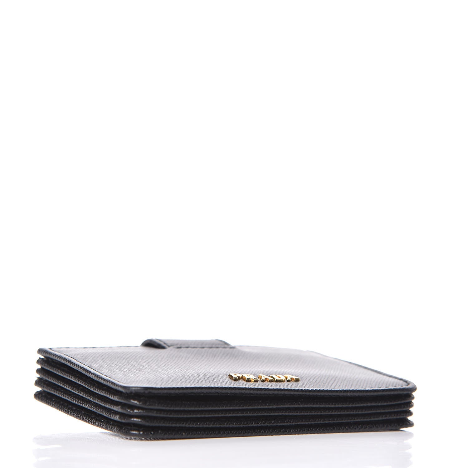 Prada Saffiano Metal Gusseted Card Holder Black 4 of 7